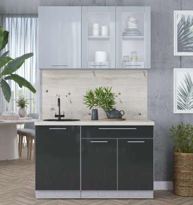 Кухонный гарнитур Интерлиния Мила Пластик 1.3 Б