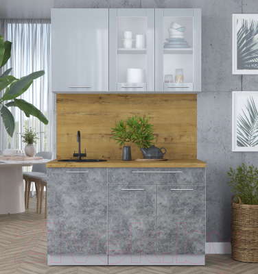 Кухонный гарнитур Интерлиния Мила Пластик 1.3 Б