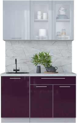 Кухонный гарнитур Интерлиния Мила Пластик 1.3 Б - фото