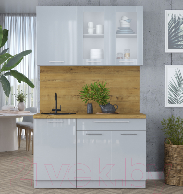 Кухонный гарнитур Интерлиния Мила Пластик 1.3 Б