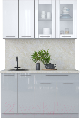Кухонный гарнитур Интерлиния Мила Пластик 1.4 Б - фото