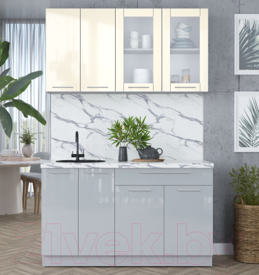 Кухонный гарнитур Интерлиния Мила Пластик 1.4 Б