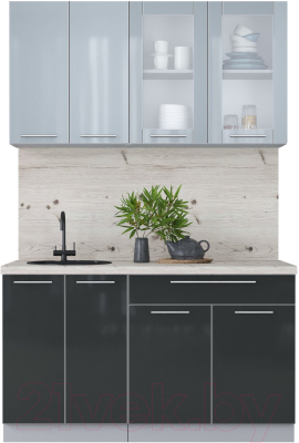 Кухонный гарнитур Интерлиния Мила Пластик 1.4 Б - фото