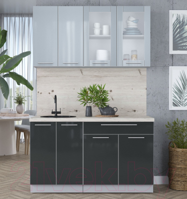 Кухонный гарнитур Интерлиния Мила Пластик 1.4 Б