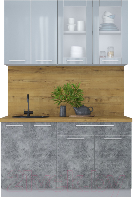 Кухонный гарнитур Интерлиния Мила Пластик 1.4 Б - фото