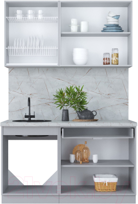 Кухонный гарнитур Интерлиния Мила Пластик 1.4 Б
