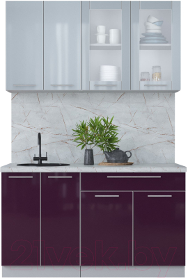 Кухонный гарнитур Интерлиния Мила Пластик 1.4 Б - фото