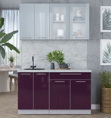 Кухонный гарнитур Интерлиния Мила Пластик 1.4 Б