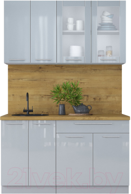 Кухонный гарнитур Интерлиния Мила Пластик 1.4 Б - фото