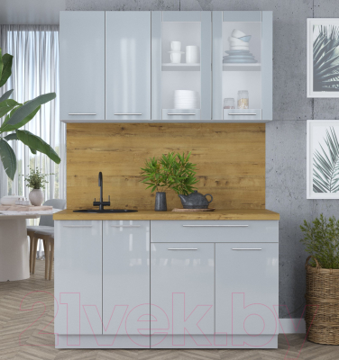 Кухонный гарнитур Интерлиния Мила Пластик 1.4 Б