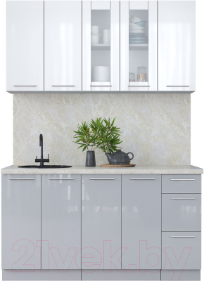 Кухонный гарнитур Интерлиния Мила Пластик 1.5 Б - фото