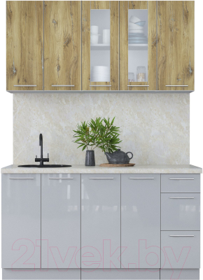 Кухонный гарнитур Интерлиния Мила Пластик 1.5 Б - фото