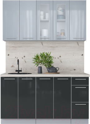 Кухонный гарнитур Интерлиния Мила Пластик 1.5 Б - фото