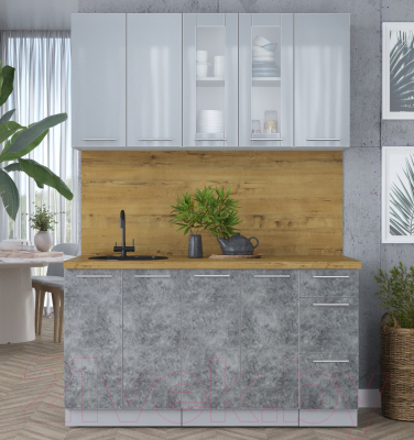 Кухонный гарнитур Интерлиния Мила Пластик 1.5 Б