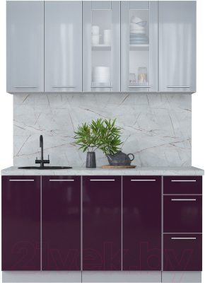 Кухонный гарнитур Интерлиния Мила Пластик 1.5 Б - фото