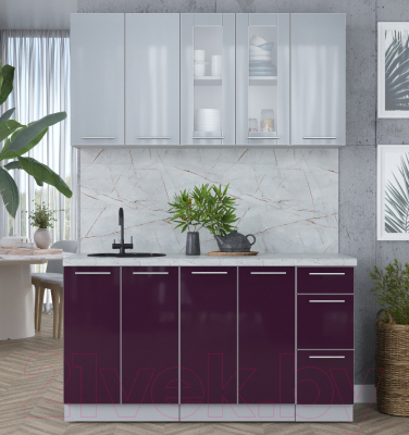 Кухонный гарнитур Интерлиния Мила Пластик 1.5 Б