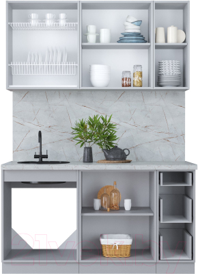Кухонный гарнитур Интерлиния Мила Пластик 1.5 Б