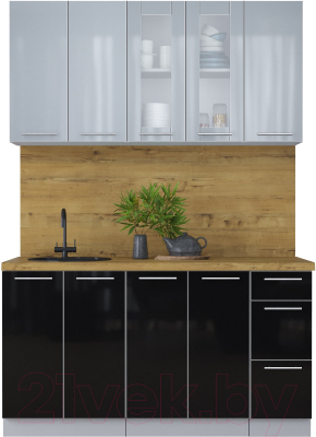 Кухонный гарнитур Интерлиния Мила Пластик 1.5 Б - фото