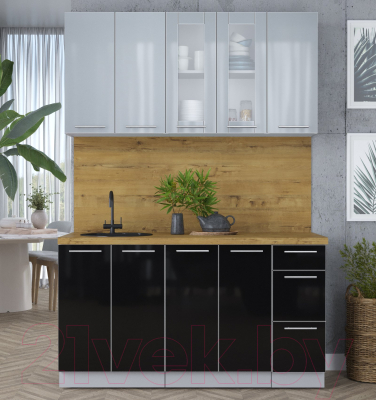 Кухонный гарнитур Интерлиния Мила Пластик 1.5 Б