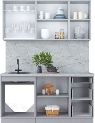 Кухонный гарнитур Интерлиния Мила Пластик 1.6 Б