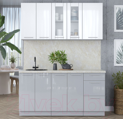 Кухонный гарнитур Интерлиния Мила Пластик 1.6 Б