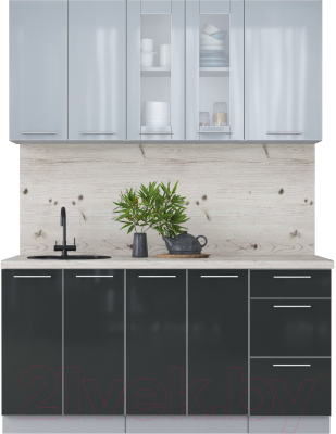 Кухонный гарнитур Интерлиния Мила Пластик 1.6 Б - фото