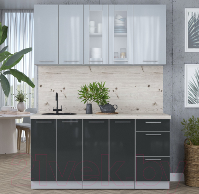 Кухонный гарнитур Интерлиния Мила Пластик 1.6 Б