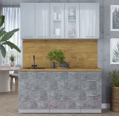 Кухонный гарнитур Интерлиния Мила Пластик 1.6 Б