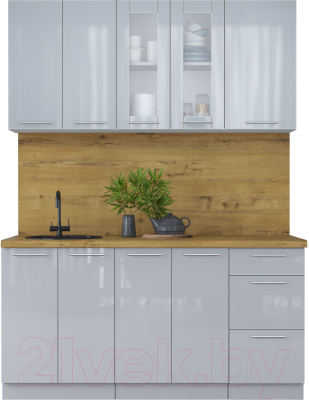 Кухонный гарнитур Интерлиния Мила Пластик 1.6 Б - фото