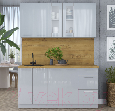 Кухонный гарнитур Интерлиния Мила Пластик 1.6 Б