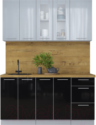 Кухонный гарнитур Интерлиния Мила Пластик 1.6 Б - фото