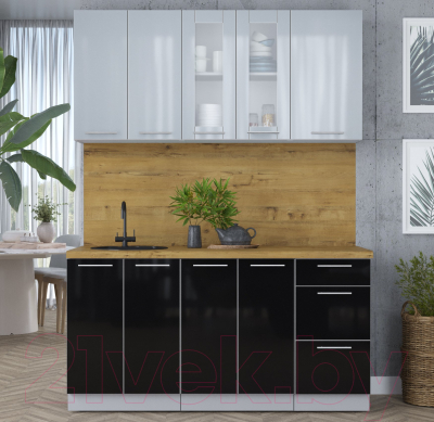 Кухонный гарнитур Интерлиния Мила Пластик 1.6 Б