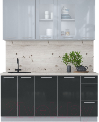 Кухонный гарнитур Интерлиния Мила Пластик 1.7 Б - фото