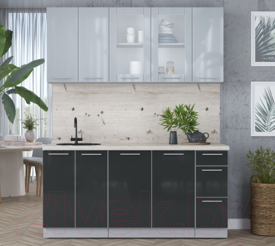 Кухонный гарнитур Интерлиния Мила Пластик 1.7 Б