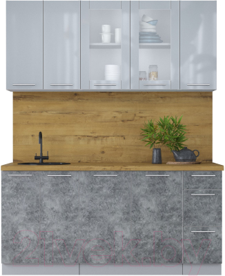 Кухонный гарнитур Интерлиния Мила Пластик 1.7 Б - фото