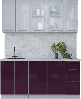 Кухонный гарнитур Интерлиния Мила Пластик 1.7 Б - фото