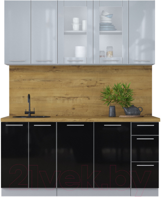Кухонный гарнитур Интерлиния Мила Пластик 1.7 Б - фото