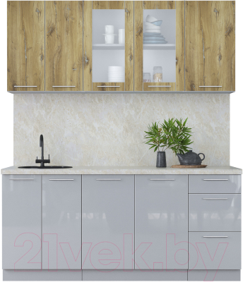 Кухонный гарнитур Интерлиния Мила Пластик 1.8 Б - фото