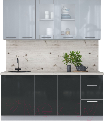 Кухонный гарнитур Интерлиния Мила Пластик 1.8 Б - фото