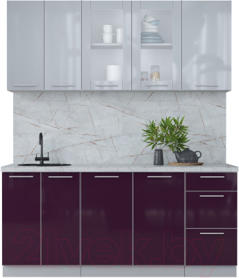 Кухонный гарнитур Интерлиния Мила Пластик 1.8 Б - фото