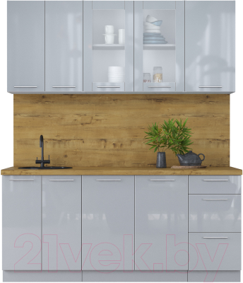 Кухонный гарнитур Интерлиния Мила Пластик 1.8 Б - фото