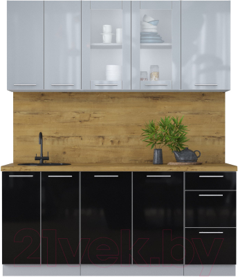 Кухонный гарнитур Интерлиния Мила Пластик 1.8 Б - фото