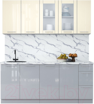 Кухонный гарнитур Интерлиния Мила Пластик 1.9 Б - фото