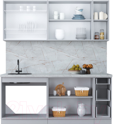 Кухонный гарнитур Интерлиния Мила Пластик 1.9 Б