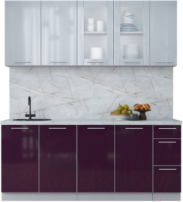 Кухонный гарнитур Интерлиния Мила Пластик 1.9 Б - фото