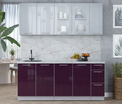 Кухонный гарнитур Интерлиния Мила Пластик 1.9 Б