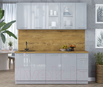 Кухонный гарнитур Интерлиния Мила Пластик 1.9 Б