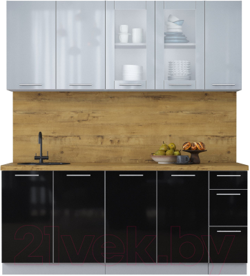 Кухонный гарнитур Интерлиния Мила Пластик 1.9 Б - фото