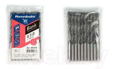 Набор сверл Rennbohr Basic Prom HSS-R 7x109мм / 461070