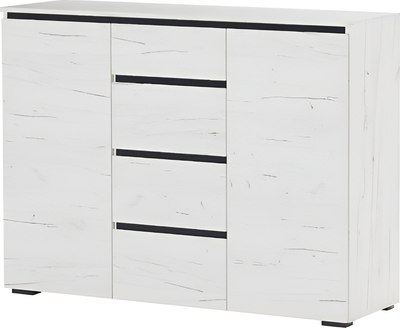 Комод Памир Гретта 2С4Я (крафт белый/антрацит) - фото